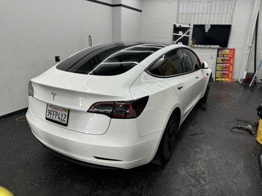 Tesla model 3 with ceramic 5% back and 20% front