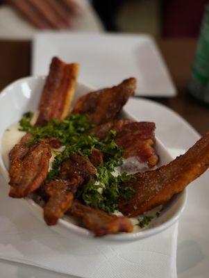 Grilled Pork belly with parsley sauce