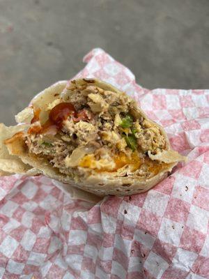 Machaca breakfast burrito $9.30