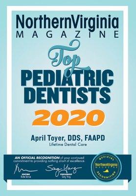 Congratulations to Dr. April Toyer for being one of Northern Virginia Magazine's Top Pediatric Dentists!