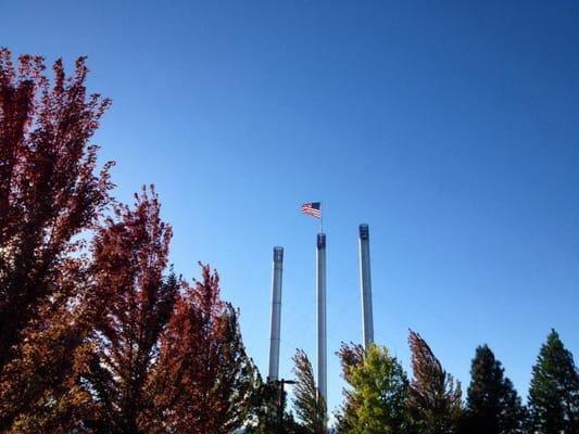 The Old Mill District smokestacks just below our escrow/title office in Bend Oregon!