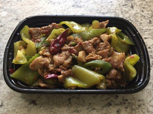 Delicious pan fry pork with bell peppers from the secrete menu