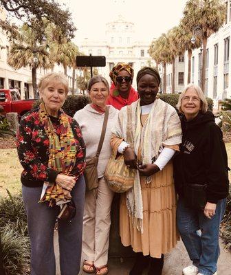 Tour ended in Johnson Square at Slave Auction Block... No marker