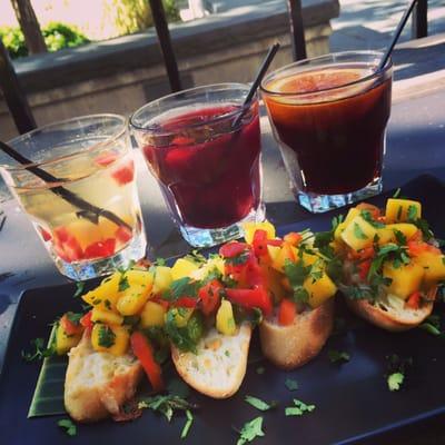 Sangria flight and mango bruschetta