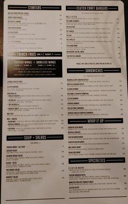 Menu side 1