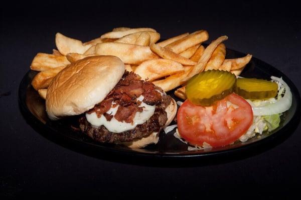 Bacon Cheese Burger and Steak fries...yum!