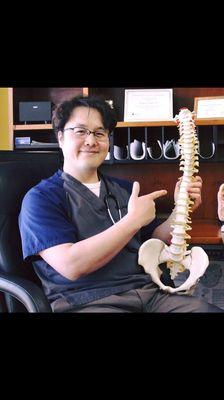 Dr. Jung says "An aligned spine leads to healthy and happy life"