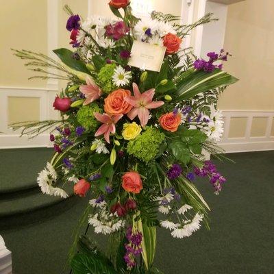 Beautiful flowers made for a funeral.  Great job and very pleased