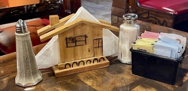 Condiments on table