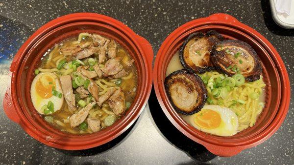 Shoyu Ginger Chicken Ramen & Tonkatsu Ramen