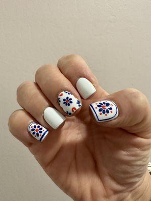 Talavera inspired nails done by Mimi! Thank you Mimi, you're the best!