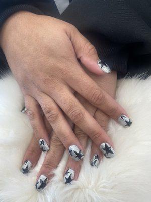 Full set star nail design