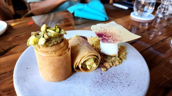 Pistachio baklava ice cream