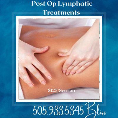 Post Op Lymphatic Drainage Treatments. Packages available.