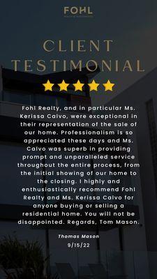 A great review from a happy seller!