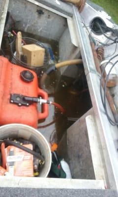 Boat flooded with water half-full never pulled drain plug after testing