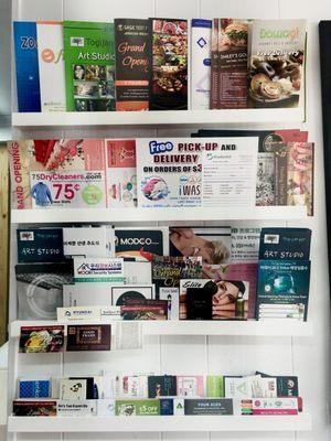 Come by our office to see samples of business cards, postcards, brochures, and more!