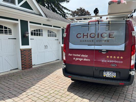 Repaired a carriage style garage door in Westview