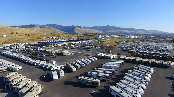 Aerial view of Bretz RV & Marine in Missoula, Montana.