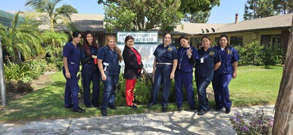 The students who provided the free services from Professional Institute of Beauty