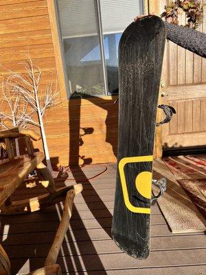 My snowboard was in pretty bad shape. Krissie's took care of refinishing it.