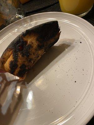 Burnt, and not what we ordered.