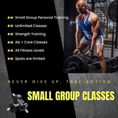 Small Group Classes offer my clients more opportunities to work with me and holding them accountable!