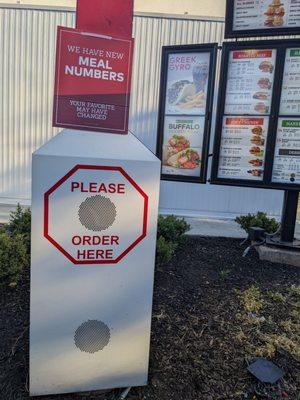 Order area at the drive-thru