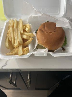 jawbreaker burger with fries