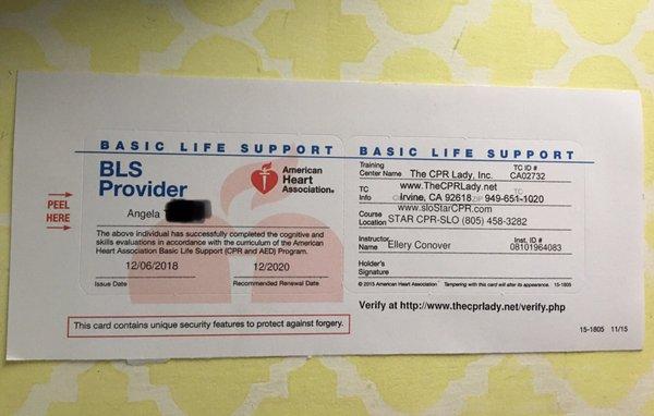 Walked away with my new CPR card in hand!