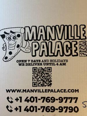 Manville Palace Pizza box & info!