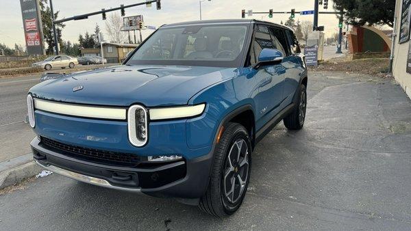 Rivian wrapped by Midnight Window Tinting.