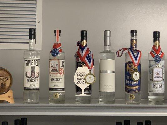 Blue Sky Distillery's award winning spirits