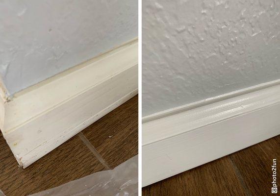 Baseboards before and after