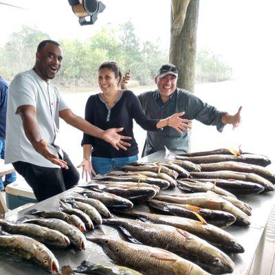 These friends had a blast and caught more fish with us than their entire lives!