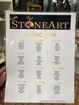 Stone menu