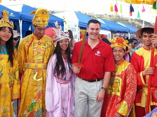 Having a great time at the Lantern Festival at Qualcomm Stadium