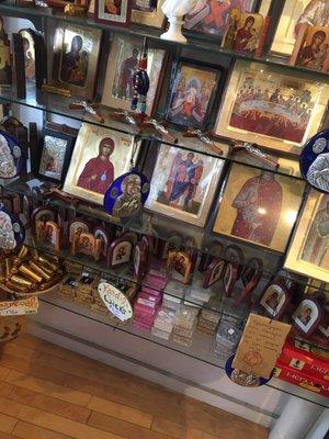 Greek Orthodox icons and related items.