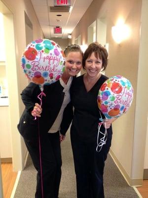 Happy Birthday to our fabulous dental assistant Amy and our awesome Hygienst Lynn!!