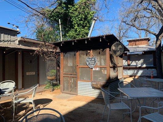 Smoker and outdoor area