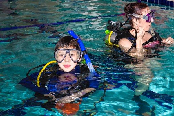 Scuba training. This kid is 11 years old.