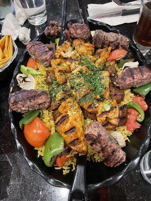 Family platter...I know the minced lamb looks a bit off but it tasted better.