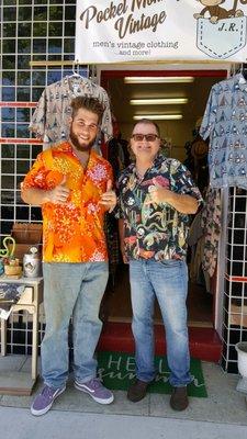 Josh and Jay enjoying their vintage Hawaiian shirts!