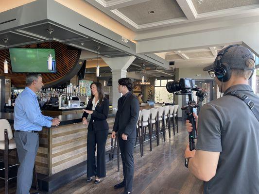 Raquel Fernandez filming for the American Dream TV Show in Coronado, CA