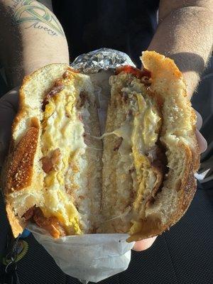 Beautiful bacon egg and cheese