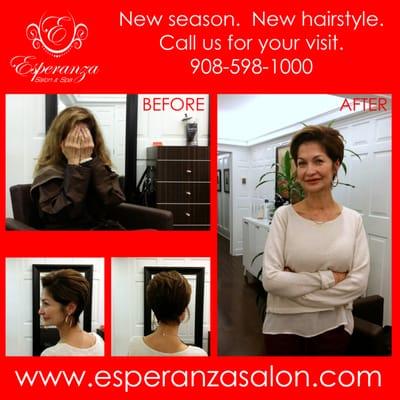 Highlights and Haircut by Esperanza.  Before and after.