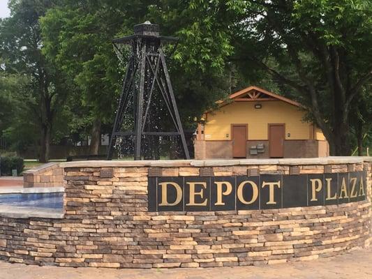 #Tomball #Depot Plaza has Depot, Gazebo, #splash #pad and Caboose.