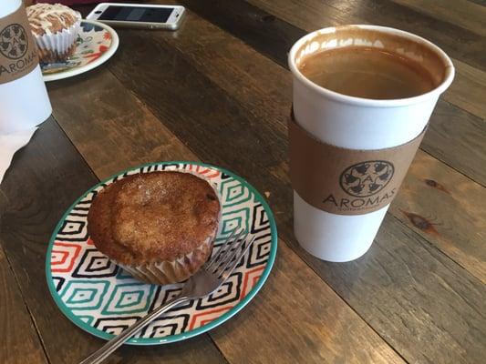 Mixed Berry Muffin with a large Americano