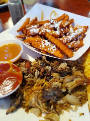 Pulled pork and sweet potato fries so good