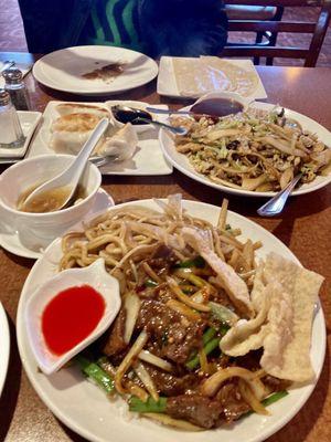 , Mu Shu Chicken, Pot Stickers Mongolian Beef Lunch Special